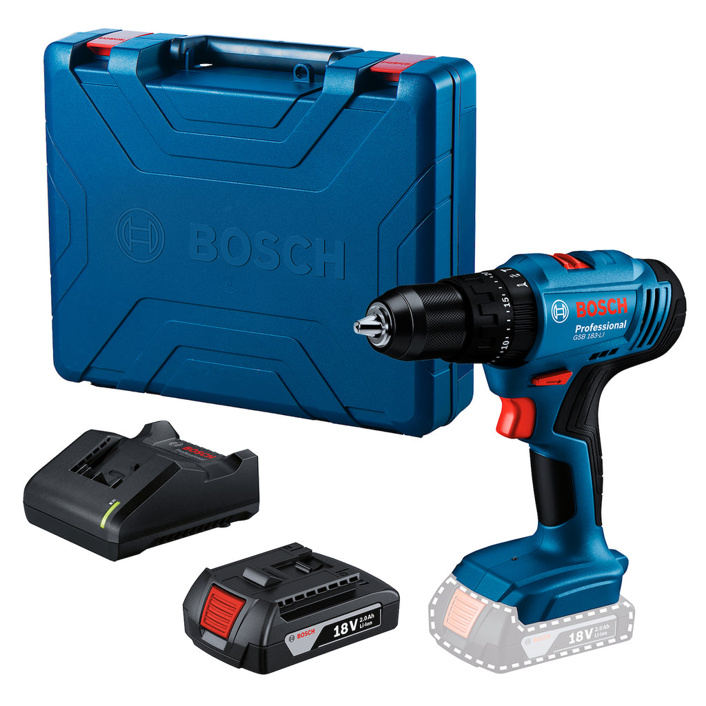 Taladro Percutor Atornillador Bosch GSB 183-LI con 1 batería y cargador