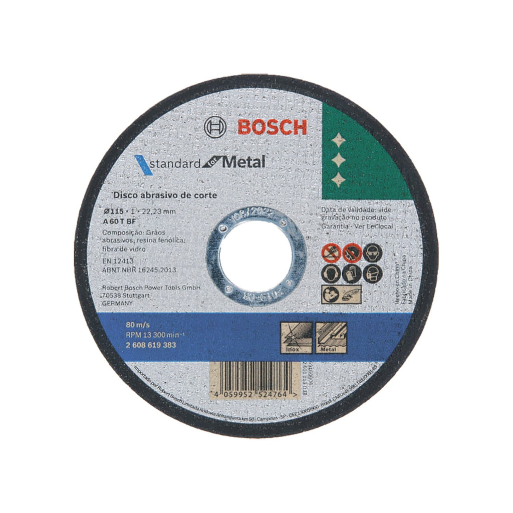 Disco Corte Bosch Standard Metal 115x1,0 mm