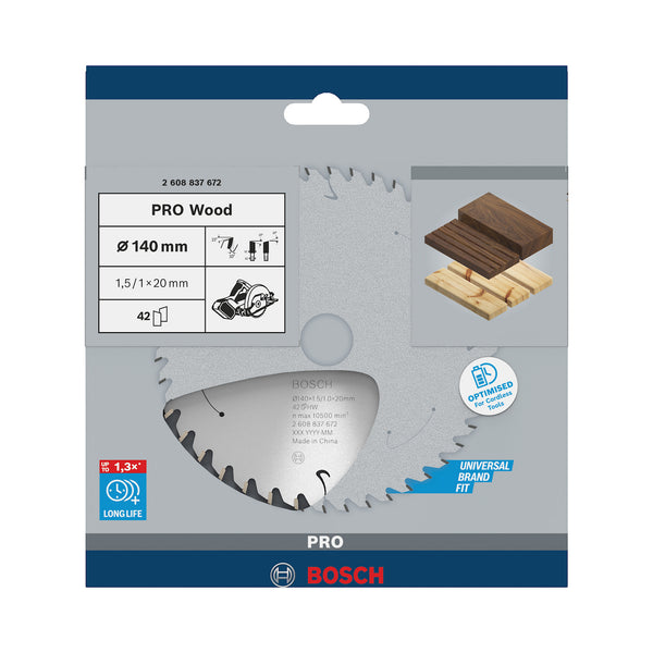 Hoja de sierra circular Bosch PRO Wood 140 mm – presentación