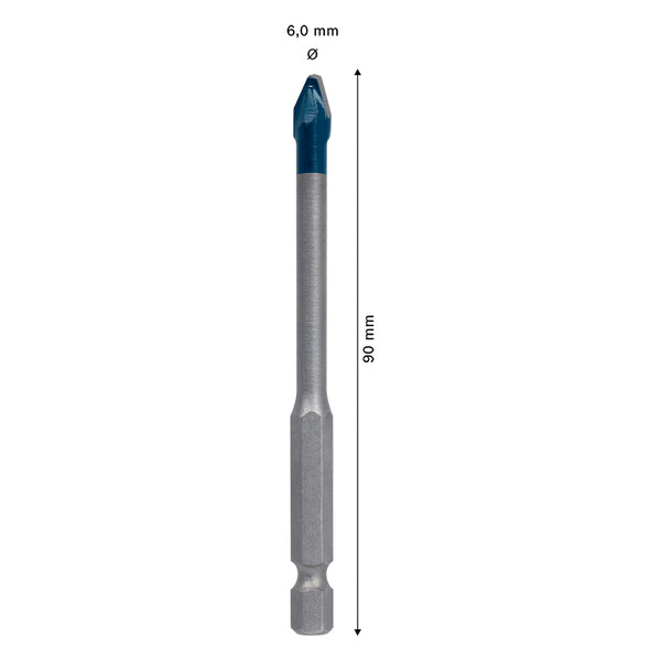 Broca Bosch Expert HEX-9 HardCeramic 6 x 90 mm