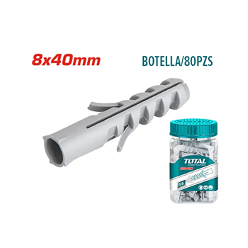 Frasco de tarugos 8 x 40mm (80pzas) TOTAL WJSP0804011