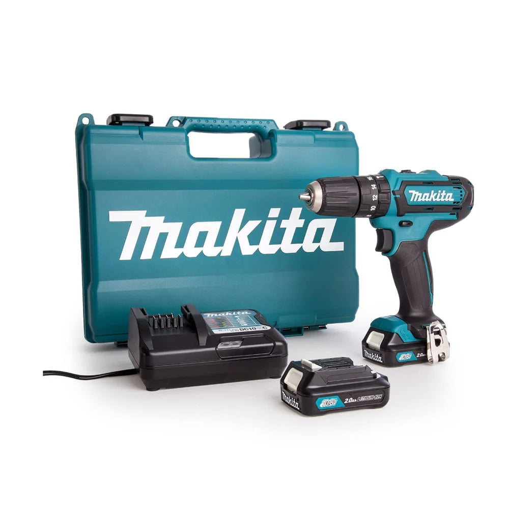 Taladro Percutor Inalámbrico 12v Makita  HP332DWAE + 2 baterías + cargador