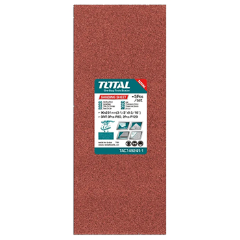 Set de hojas de lija 90x231mm 5pzas TOTAL TAC749241-1