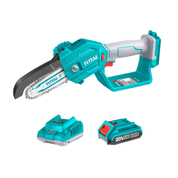 Sierra Podadora 5 Pulgadas + Batería 2ah + Cargador + 3 Accesorios TOTAL TOOLS TGSLI20581