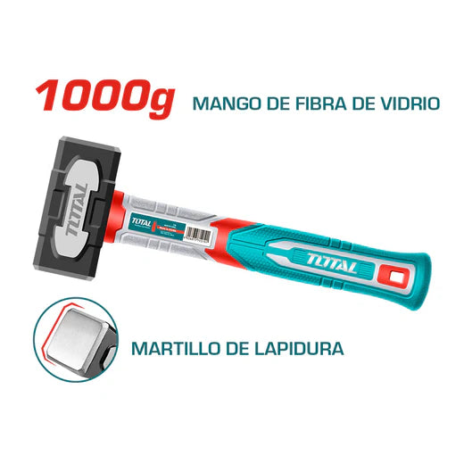 Combo Martillo 1000g Mango Fibra Total THSTH61000 – Forjado y Resistente