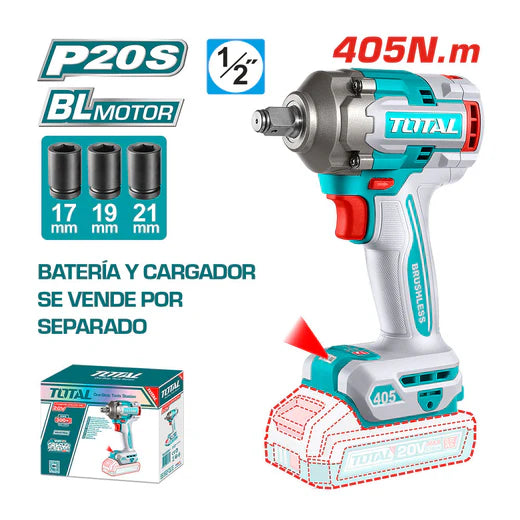Llave de Impacto Inalámbrica Total 20V 1/2