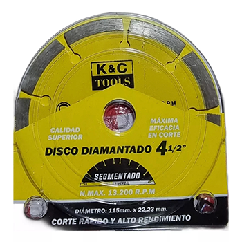 Disco de corte diamantado 4 1/2" - K&C