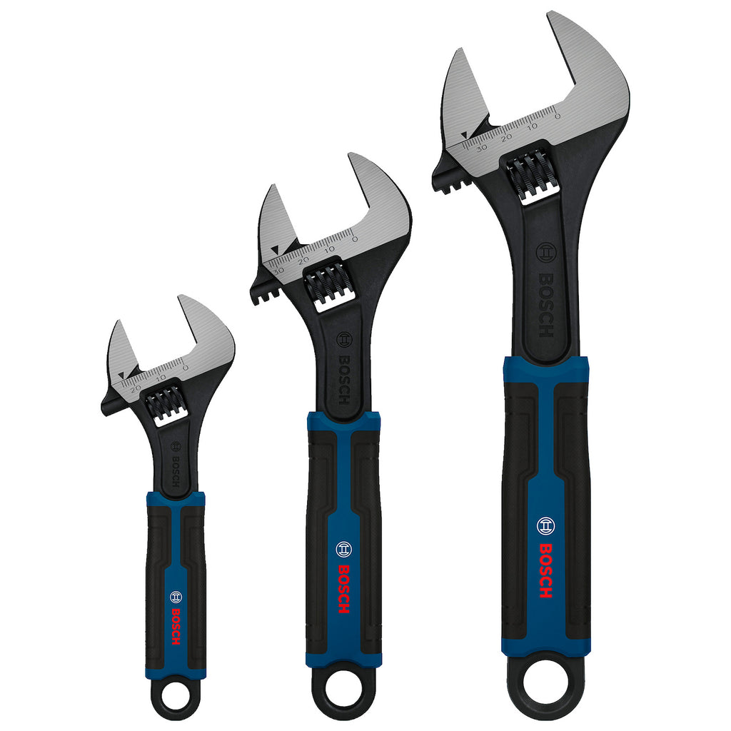 Juego 3 Llaves Ajustables Bosch 6, 8 y 10 Pulgadas