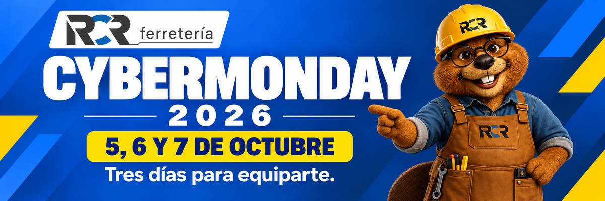 CyberMonday 2026 en RCR Ferretería. 5, 6 y 7 de octubre. Tres días para equiparte.